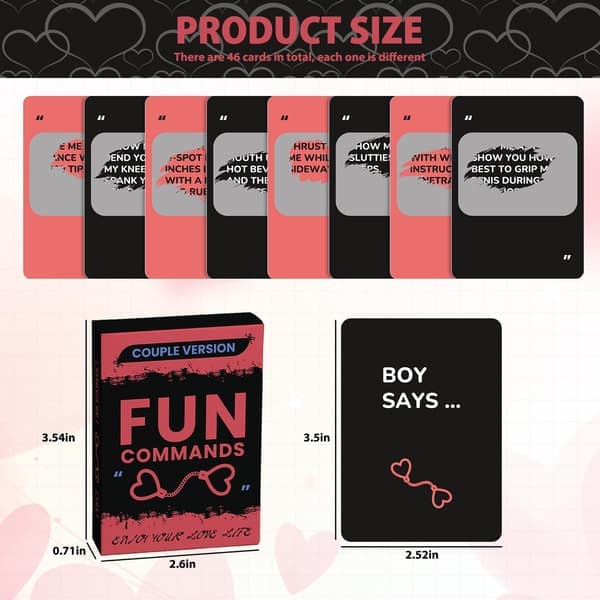 Card Game for Couples - Romantic Date Night with Command Cards, Valentine's Day & Anniversary Gift for Him & Her