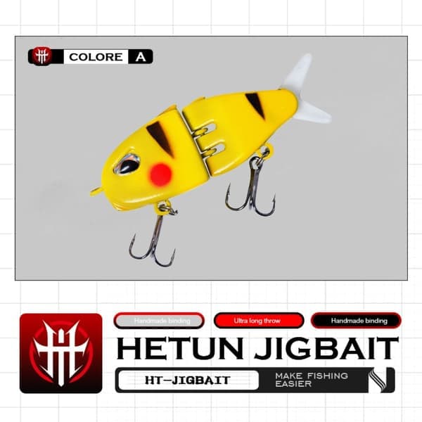 7-pak Mini Multi Segment SwimBaits Fiskemadding Leddelt Glide Bait Islide Glidebait Swimbait Wobbler til Bass Gedde