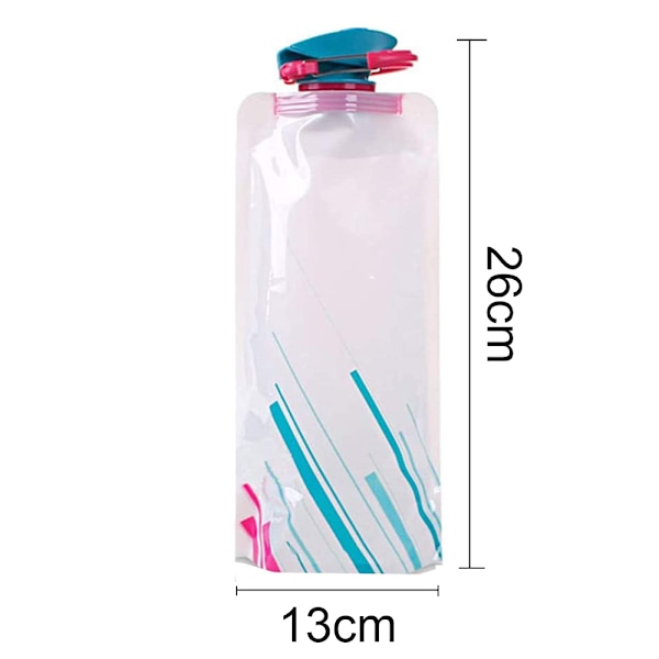 3-pack 700 ml hopfällbar vattenflaska för utomhussporter, BPA-fri, återanvändbar, läckagesäker hopfällbar dricksvattenflaska, bärbar för camping, sport eller vandring