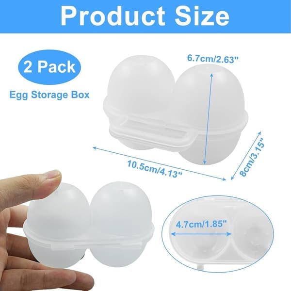 Äggförvaring 2-pack 2-fack, Praktisk äggförvaring - Bärbar, PP-material, för picknick och simning