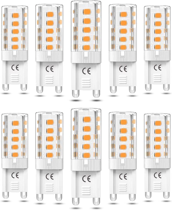 G9 LED-pære 3W Dimbar Varmhvit 3000K, 10-pakning