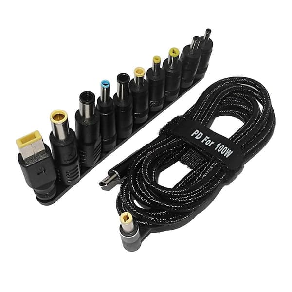 100W USB-C Laptop Strömadapterkontakt - USB Typ C till Universell Laddningskabel