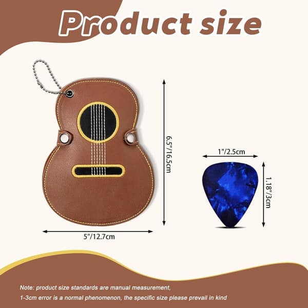 Stylish Guitar Pick Holder for Personalized Guitar Picks in PU Leather, Guitar Gift.