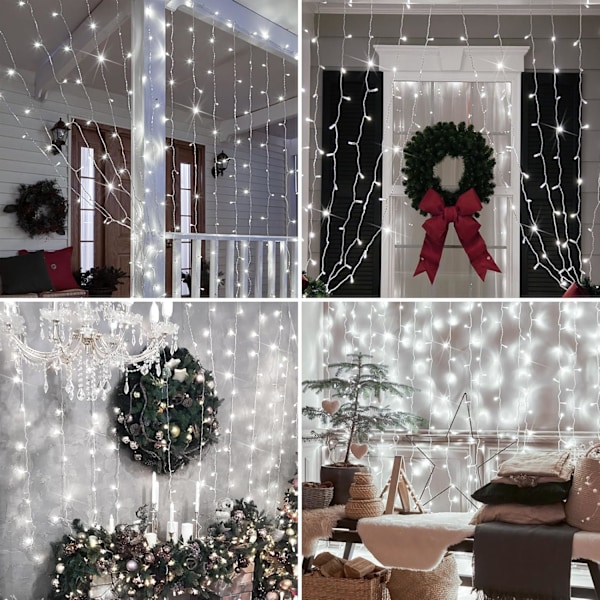 Gardinljus för sovrum, 200 led hängslinga utomhus vattentät Auqa USB-200 LED Auqa USB-200 LED