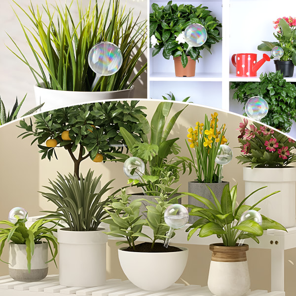 4 st växter Vattning Glober,  Iridescent Själv Vattning Planter Insert, Glas Växter Vattning Enheter för Inomhus och Utomhus Växter Tillbehör