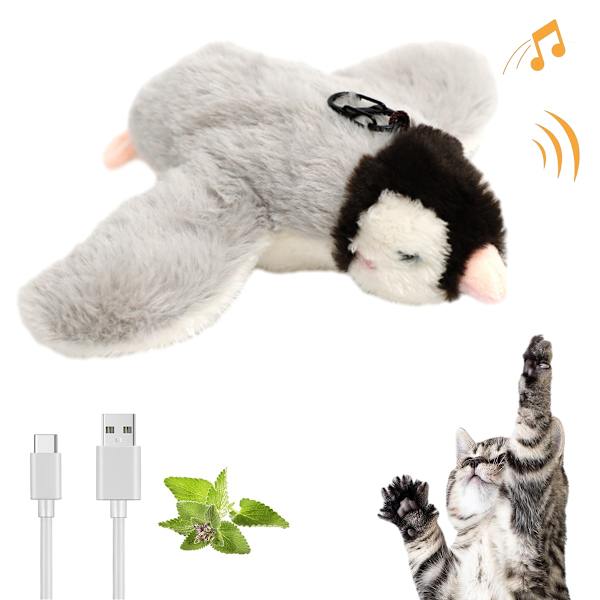Katt leksaker, fladdrande vingar sparv kattmynta leksaker, levande kvittrande, simulering fågel interaktiv katt leksak för kattunge kattunge träning