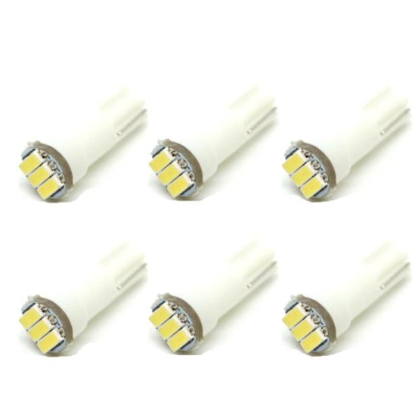 T5 6000k 6-pack Led 3st 4014SMD chip W2x4.6d W2.1.x4.9d W1.2W W2.3W Vita 6000k 6-pack Vita 6000k 6-pack