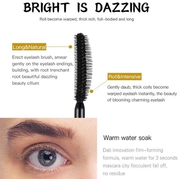 4D Silk Fiber Mascara Extension Längd Ögonfrans Curling
