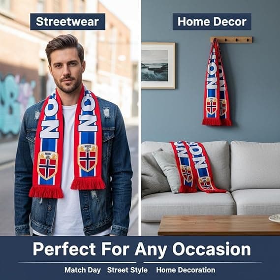 Norges herrelandslag supporter-skjerf til VM 2026, norsk supporter-skjerf