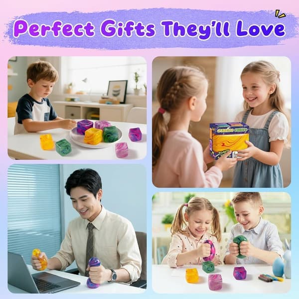 Squishy Stress Cube Fidget Legetøj Isbit Sensorisk Stressbold til Angstlindring Autismevenligt Klemmelegetøj til Børn & Voksne (rosa) pink pink