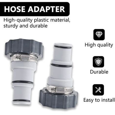Pool Hose Adapter A, Pool Hose Adapter, Pool Connection with Internal Thread, 32/38 mm Hose Adapters Compatible with Intex Pools (2 pcs)