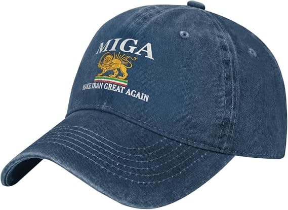 Gör Iran Stort Igen Hatt Gammal Iran Persisk Flagga Lejon och Sol Hatt Keps för Män Kvinnor Blå
