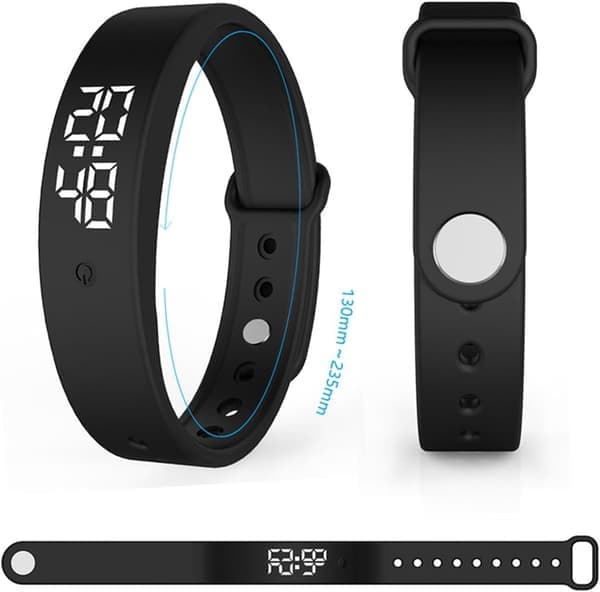 Fitness Tracker ilman älypuhelinta, ei Bluetoothia, ei sovellusta, USB-lataus, askelmittari, urheilukello unimittarilla ja värisevällä herätyskellolla