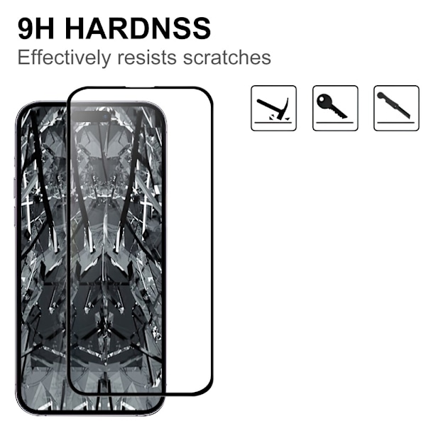 Heltäckande Härdat Glas Skärmskydd iPhone 16 Pro Max Svart