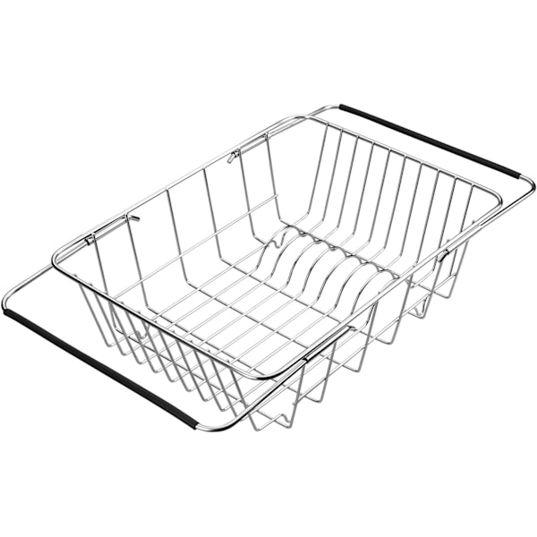 Diskställ i rostfritt stål, expanderbar torkställskorg för frukt, grönsaker, kastruller, tallrikar och köksredskap (Stil A: Arch Net)