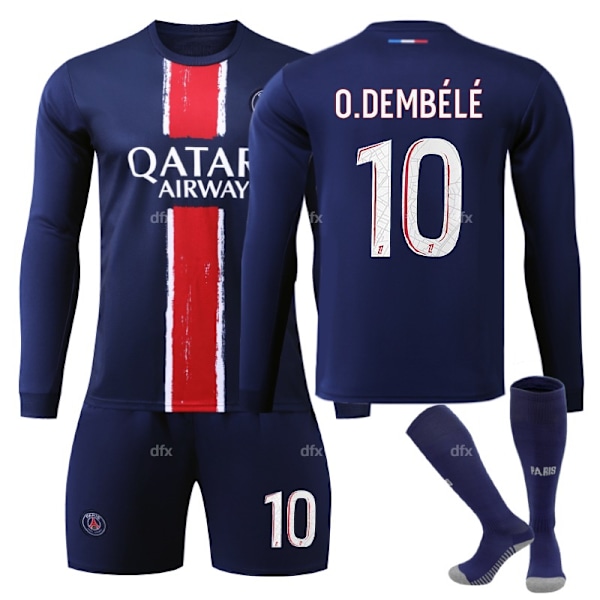 Paris Saint-Germain Barn Hemmaställ 2024-2025 Höst & Vinter Nr 10 strumpor M O.DEMBELE No 11 socks M No 11 socks M
