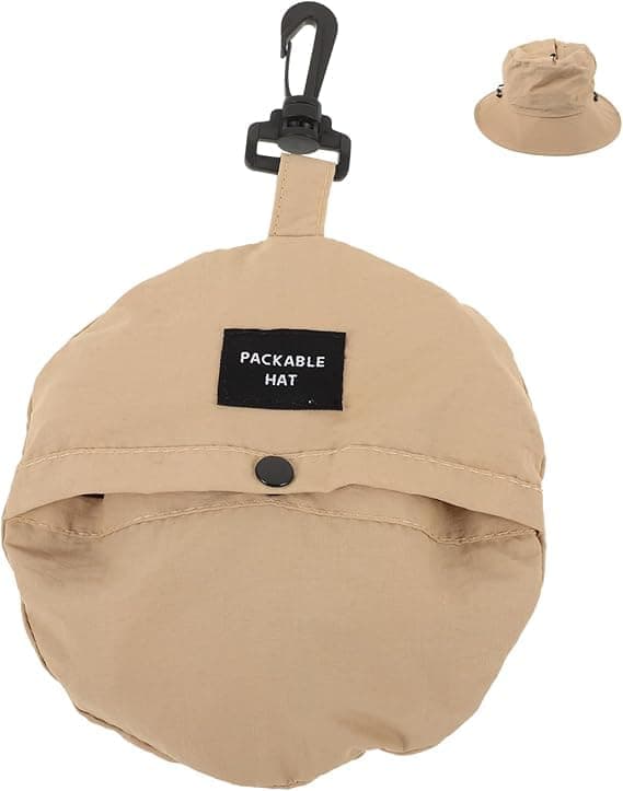 Pige-bøllehat Let og åndbar solhat i polyester til strandfest Khaki