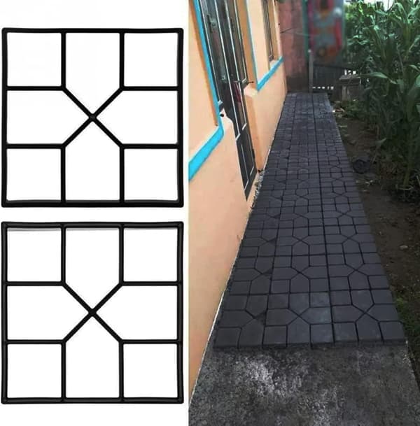 Betonform til støbning af belægningsfliser Sti maker form Belægningssten DIY 40 X 40 Cm til indkørsel, terrasse, have