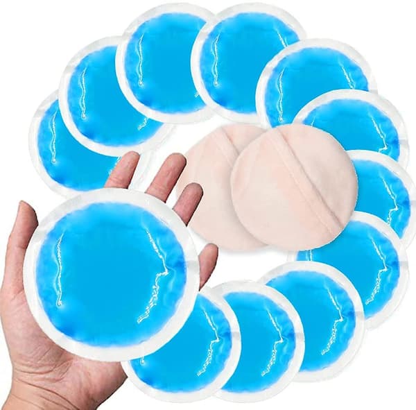 Reusable Cold Compress Set - Round Gel Ice Pack - 10 Pack - Instant Pain Relief