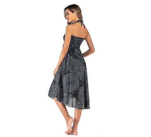 Lang boheme sigøjner boho hippie nederdel til kvinder black