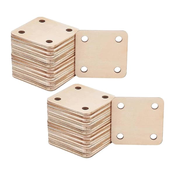 Trævævekort, sæt med kort til tabletvævning, 5x5 cm, håndlavede trævævekort 24 Pieces