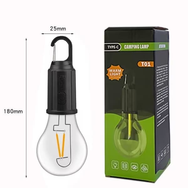 Campinglampe 2 stk. - nødbelysning - 3 indstillinger - campinglanterne - genopladelig campinglampe - teltlampe (Inkluderer ikke solcellefunktion)