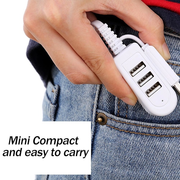 3-portars USB 3.0 Multi High Speed HUB Splitter Expansion för stationär dator whiteA 0.3m