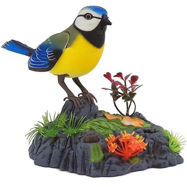 Singing Chirping Bird Toy with Motion Sensor, Electronic Talking Parrot, Realistic Sounds, Yellow for Kids