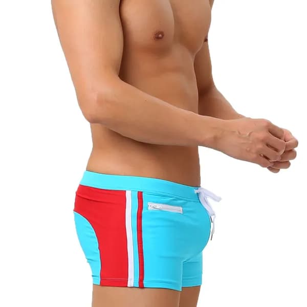 Badebukser for menn Boxerlommer Strandshorts Blå Blå BLue M