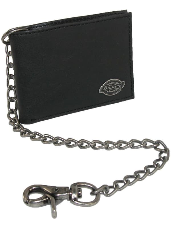 Läder Trucker Kedja Slimfold Plånbok (Herr) Svart Black one size