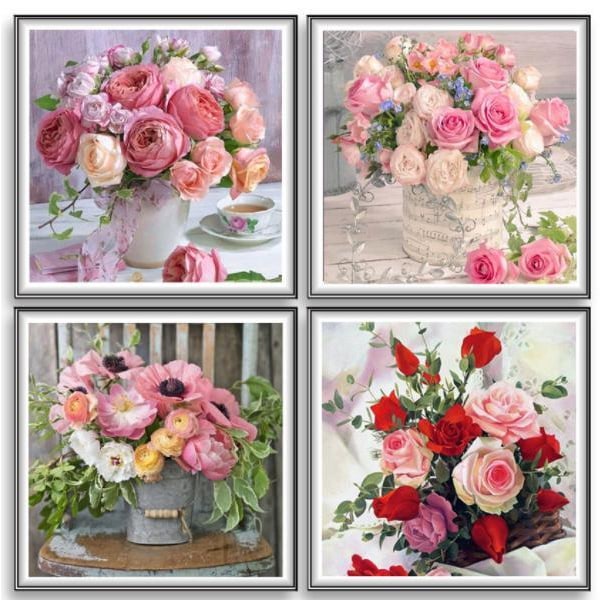 5D Diamond Painting Blommor Model 3 Model 3