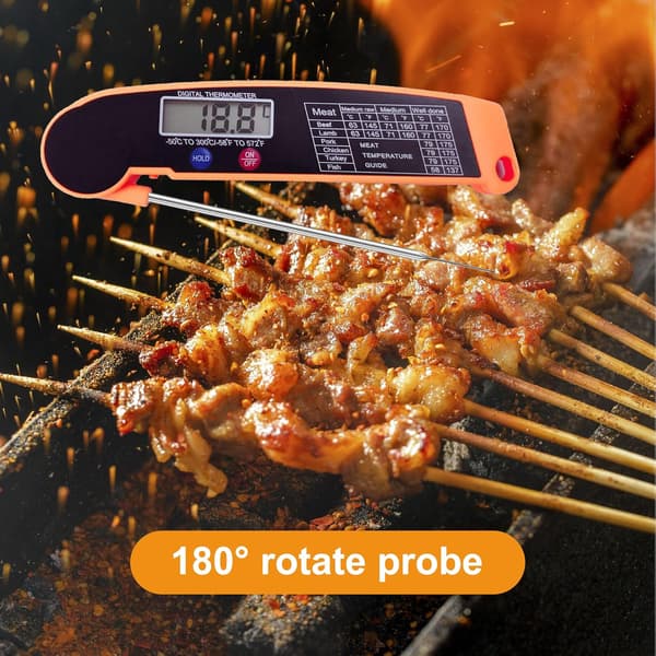 Kötttermometer, matlagningstermometer för kök, lämplig för BBQ ugn rökare fritering godis direktavläsningstermometer