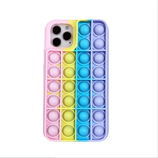 iPhone 12 / iPhone 12 Pro Skal - Pop it Fidget Multicolor rosa/gul/blå rosa/gul/blå