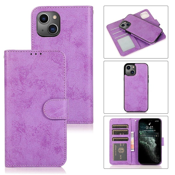 iPhone 13 - Plånboksfodral LEMAN Lila Lila