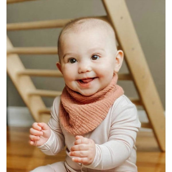 8-pack muslin bandana haklappar, ekologiska haklappar för neutrala pojkar och flickor, unisex baby haklappar mjuka och absorberande för nyfödda 0-36 månader