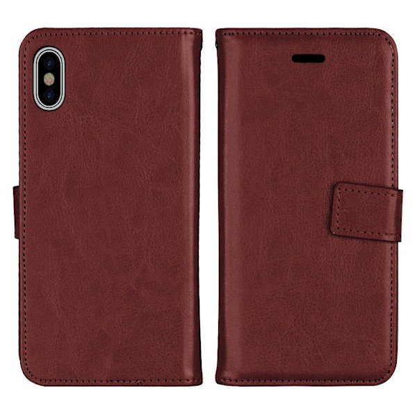 Praktiskt Plånboksfodral för iPhone X/XS från FLOVEME Brun Brun Brun Brun