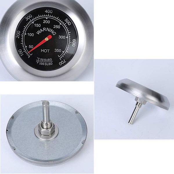 Rostfritt stål ugns termometer, 2PCS grill rökare temperaturmätare, grill termometer kött matlagning termometer, temperaturmätning, ugn