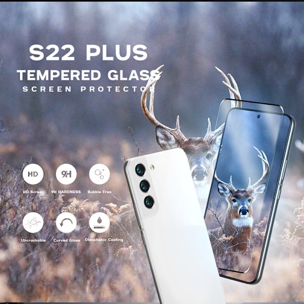 Samsung S22 PLUS - 9H Härdat Glass - 3D Super Kvalitet