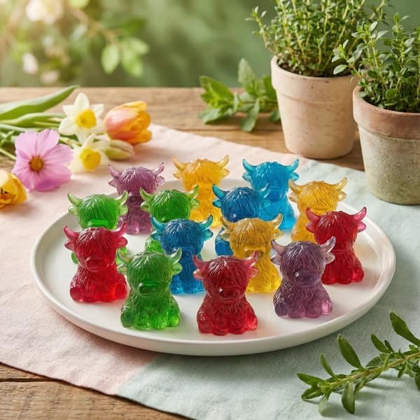 3D Highland-ko isbitar silikonformar bricka lätt att använda släpp silikonform för cocktailparty