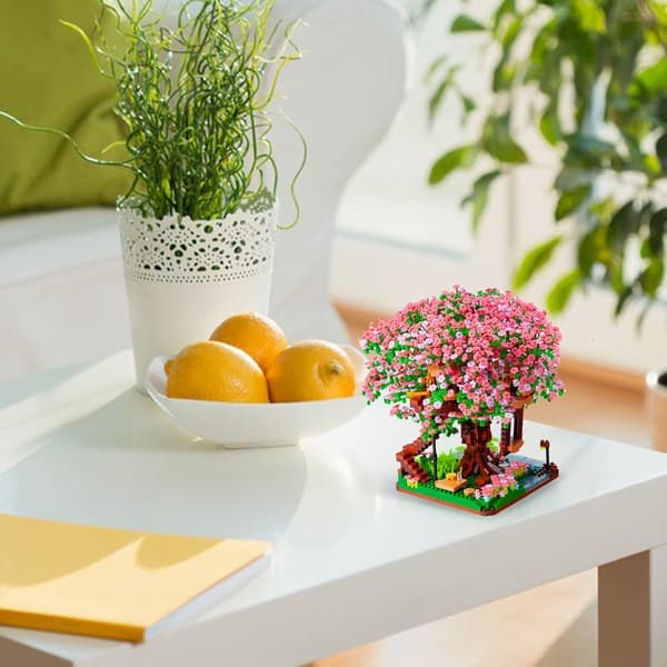 Mini Bonsai Kirsebærblomst Træ Byggeklodser Sæt, Sakura Bota