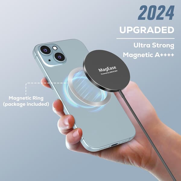 2-pak trådløs oplader til iPhone 15W, kompatibel med MagSafe til iPhone, til iPhone 16/15/14/13/12-serien, Airpods 3/2/ Pro 2