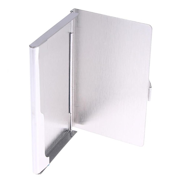 Smal kortfodral i rostfritt stål \"Diagonal\" - Silver silver