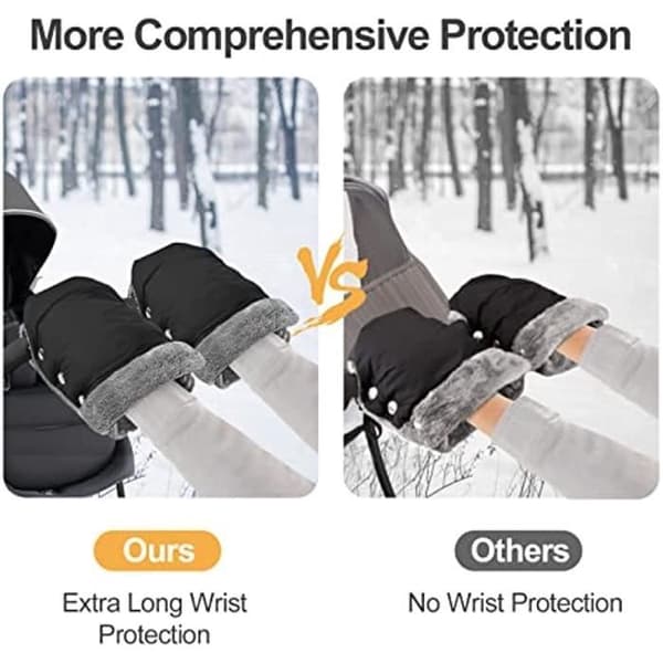 Stroller Gloves, Windproof and Waterproof Stroller Mittens for Baby, Soft Warm Protective Gloves for Strollers and Bikes