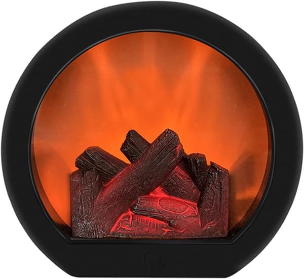 Decorative Flameless Portable LED Lantern with LED Simulated Flame Effect and Simulated Flame Touch Switch.