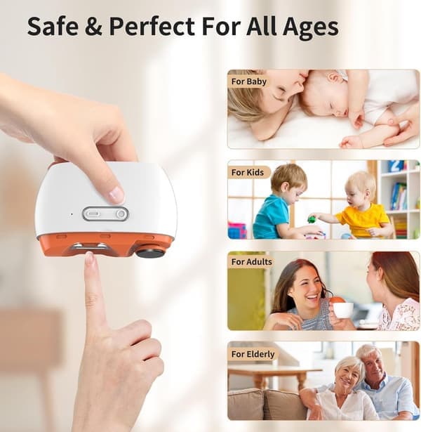 Electric Automatic Nail Clipper, 2-in-1 Rechargeable Nail File, Multifunctional LED Nail Polisher
