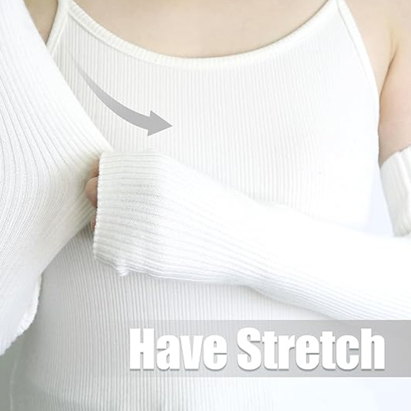 Fingerlösa armvärmare för kvinnor vinter stretchiga handskar akrylhandskar 50 cm extra långa handskar