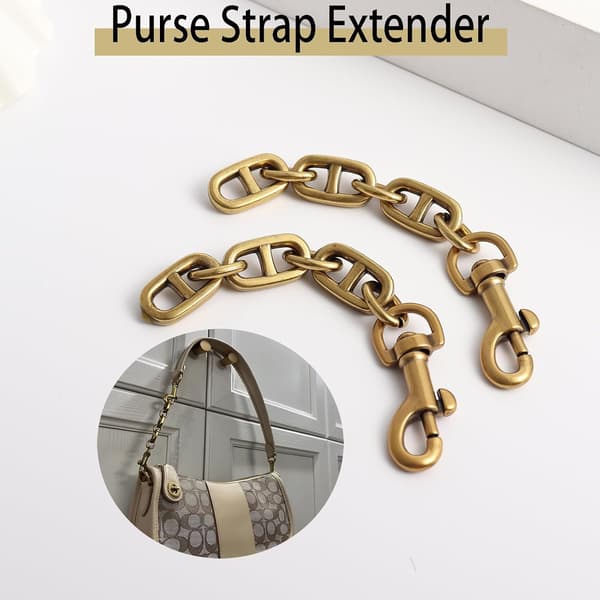 Bag Strap Extender 2 Pcs 4.7 Inch Bag Extender Chain for Shoulder Bag Metal Chain Strap Extender Replacement Bag Extender Accessories (2 Pcs)