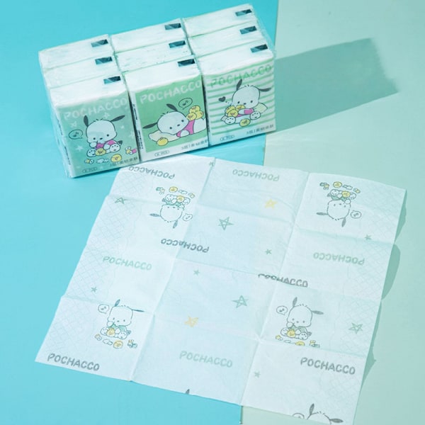 9 st Tissue Kawaii Cartoon Printed Näsduk e Girl Portable A4 A4