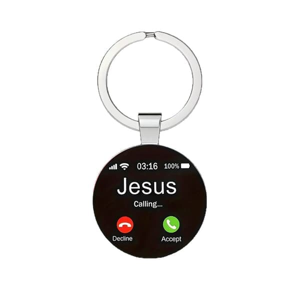 Jesus kaller kristen nøkkelring i rustfritt stål for menn og kvinner