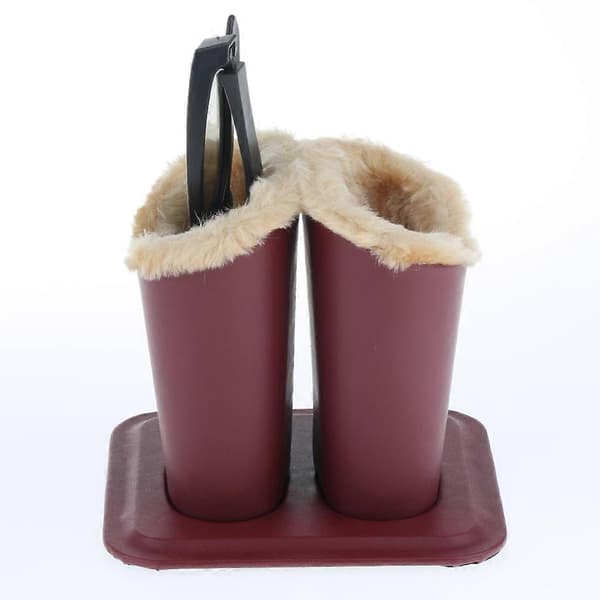 Novelty Plush Lined Eyeglasses Case Creative Leather Eyeglasses Stand Case Glasses Holder Eyewear Holder Dis Red